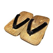 Japanese Kimono Sandal Geta Geisha Black Wood 23.4 cm Free Size Thong Flip Flop picture