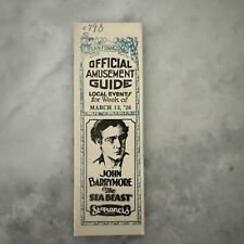 SAN FRANCISCO AMUSEMENT GUIDE FOR March 13, 1926 John Barrymore The Sea Beast picture