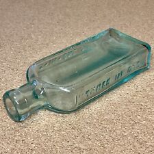 THREE IN ONE OIL, Antique Aqua Color Glass Bottle, Vintage Kitchen Decor picture