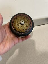 vtg small wood hamd made round trinket box Jewelry Box Great Condition picture