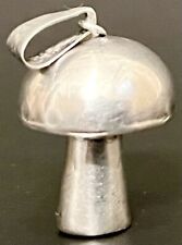 Vintage 925 Sterling Silver Simple Mushroom Pendant Charm Goblincore 1” H picture