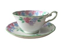 Vintage Tuscan Fine English Cup And Saucer Set Pink Floral England Hand Painted picture