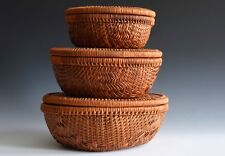 A Set Of Antique Graduated Hand Woven Japanese Baskets picture