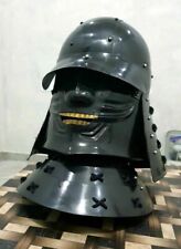 Christmas Samurai Armor Helmet Handcrafted Metal Black Samurai Armor Helmet picture