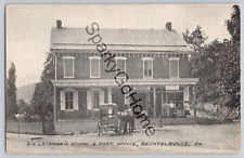 D.H. Layshaw's Store Post Office Bechtelsville PA Men on Porch Postcard picture