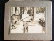 1910s antique victorian BOY CHILD SHOOTING B. B. GUN bow tie outside picture