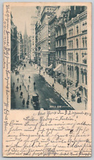 Private Mailing Card~ Postcard~ Wall Street, New York CIty, NY~ Posted 1902 picture