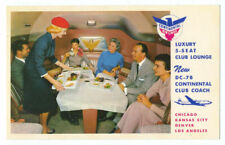 CONTINENTAL AIRLINES DC-7B Club Coach Lounge 1957Airline Issue Postcard picture