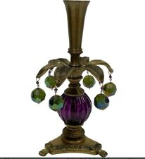 Gorgeous Glass Metal Harlequin Candle Holder 8” $180 NEW picture