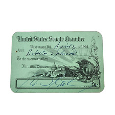 1964 US Senate Chamber Access Card for the 2nd Session of the 88th Congress picture