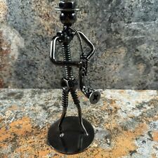 Repurposed SAXOPHONE Player Metal Nuts Bolts Jazz Musician Figurine Sax Man EUC picture