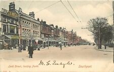 c1906 Hand-Colored Postcard; Lord Street Scene, Southport, Merseyside UK posted picture