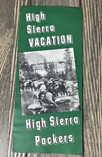 Vintage High Sierra Vacation High Sierra Packers Brochure Pamphlet Souvenir picture
