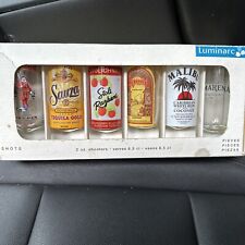 Luminarc Rum Vodka Scotch Whisky Shooters 6 Six  2 oz. Shot Glasses Vintage New picture