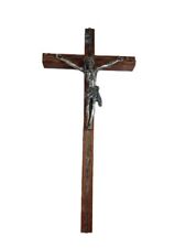 Wood Hanging Crucifix Cross Jesus Christ Vintage picture