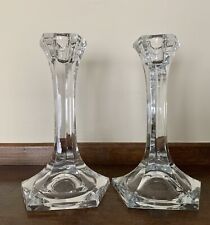 Pair Toscany 24% Lead Crystal Candlestick Holders Made in Romania 7 3/4” Tall picture