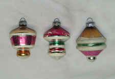 USA Antique Glass Shiny Brite UFO Lantern Christmas Ornament Vintage 1950's picture