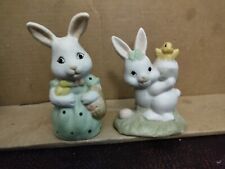 Bisque Easter Bunny Figurines picture