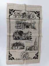 KayDee 100% Linen Tea Towel Lindsberg Kansas Buildings Historic Little Sweden picture
