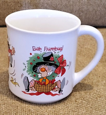 Bah Humbug Christmas Coffee Cup Mug 1983 Vintage Wallace Berrie Japan Very Good picture