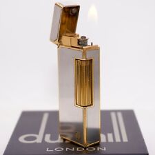 Very Rare Dunhill Lighter Silver & Gold Pattern_Ultrasonically cleaned_Working picture