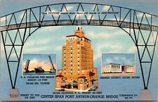 Vintage Postcards Texas. Center Span Port Arthur-Orange Bridge.  CT 8A-H901 picture
