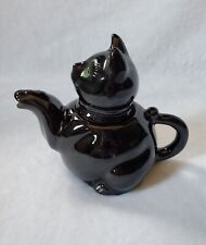Vintage MCM Shafford Black Cat Redware Teapot picture