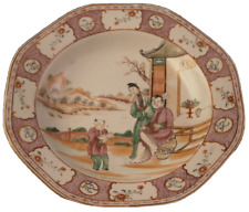 Antique 18thC Chinese Porcelain Scenic Plate Porzellan Teller Scene Famille Rose picture