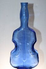 Vintage Cobalt Blue Violin Cello Glass Figural Bottle 10