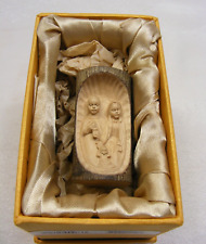 Vintage Miniature Olive Wood Hand Carved Nativity Mary Jesus Joseph NIB 1B picture