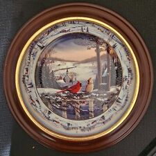 Framed Collector's Plate-Pinegrove's Winter Cardinals by Sam Timm picture