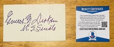 Everett Dirksen Signed Autographed 3x5 Card Beckett BAS Cert Senator Illinois picture