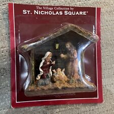 St Nicholas Square Christmas Village Accessory The Nativity Holy Family Manger picture