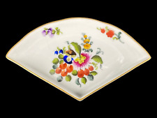 Herend Hungary Hand Painted Floral Porcelain Trinket Dish Triangle Shape picture