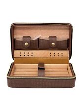 Premium Cigar Humidor  Case  Leather Cigar Travel Case with Cedar Wood picture