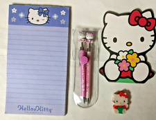 Vtg 2000s Sanrio Hello Kitty - Mechanical Pencil & Pen Set, 2 Note Pads, Eraser picture
