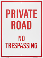 Private Road No Trespassing Aluminum Metal Sign picture