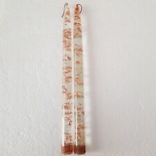 Lucite Acrylic Copper Flake in Clear Tapered Candle Sticks 11.5” tall READ picture