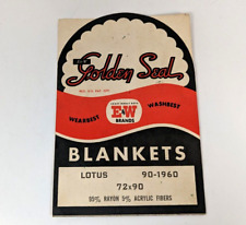 Ely & Walker Advertising E&W Brands Golden Seal Blanket Label Vintage Ephemera picture