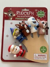 Rudolph The Red Nosed Reindeer Christmas Holiday 5 Piece Finger Puppets- New picture