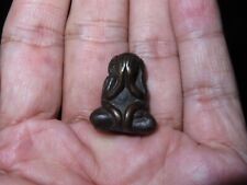 Thai Buddhist Bronze Closed Eyes Buddha Phra PidTa Miniature Amulet Statue (r5) picture