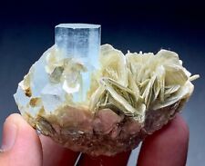 605 Cts Aquamarine Crystal With Mica From Skardu Pakistan picture