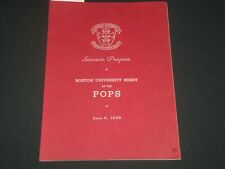 1949 JUNE 6 BOSTON UNIVERSITY NIGHT AT THE POPS SOUVENIR PROGRAM - J 4289 picture