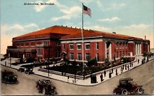Postcard Auditorium, Automobiles, People in Milwaukee, Wisconsin picture