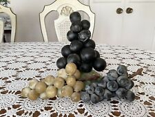 Vintage MCM Purple And Yellow Genuine Alabaster Grape Clusters - Gorgeous picture