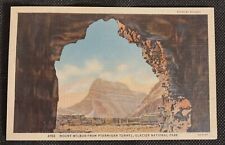 Vintage 1935 Glacier NP Linen Postcard Mt. Wilbur From Ptarmigan Tunnel picture