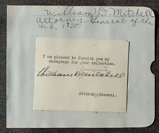 1930 US Attorney General William D. Mitchell Autograph Card picture