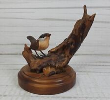 VINTAGE 1988 Hand Carved House Wren Wood Carving Artist Signed And Numbered #35 picture