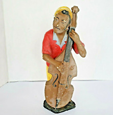 Jazz Band Bass Player Apparence Paris Enesco 12 inch Resin Statue Figure Vtg picture