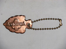 Vintage Anaconda Mine Copper Souvenir Arrowhead Keychain Fob picture